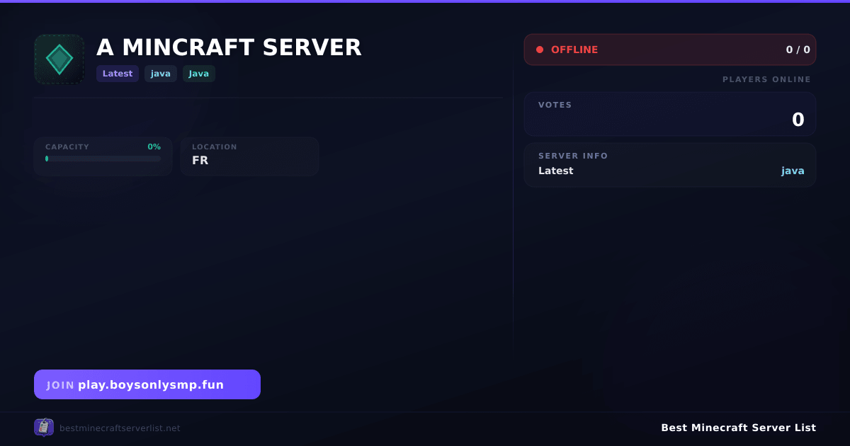 A MINCRAFT SERVER - Server IP, Reviews and Vote Link | Best Minecraft ...