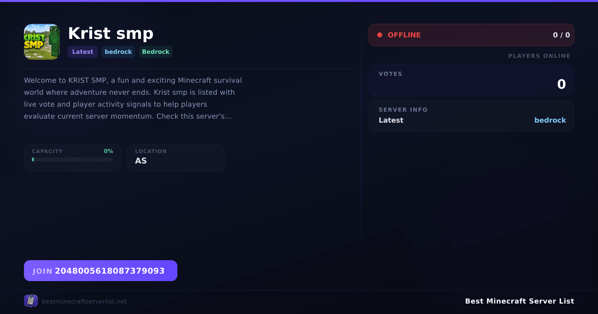 Krist smp (2048005618087379093) | Best Minecraft Server List